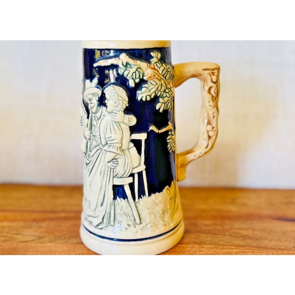 Vintage Beer Stein Ceramic Made In West Germany Collectible 7" Tall X 4.5" Wide